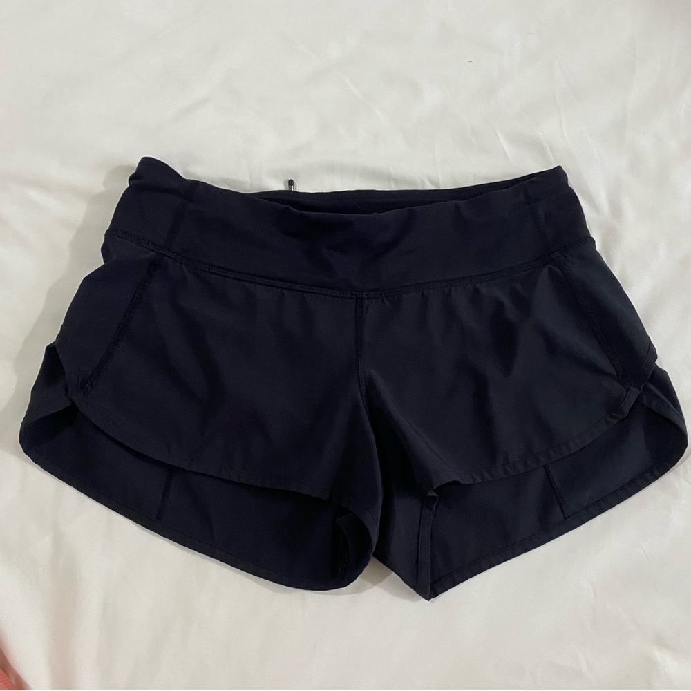 Women's Black Athletic Layered Shorts